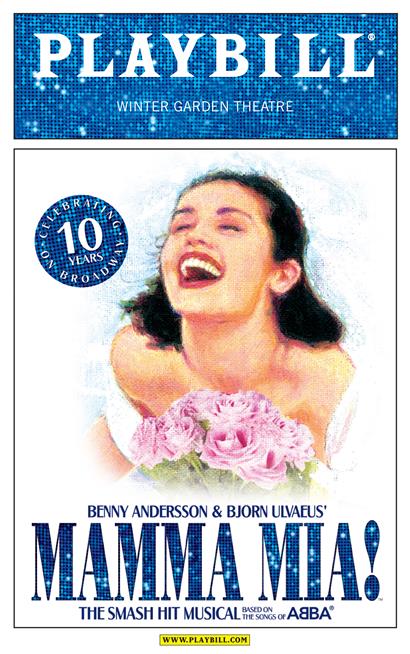 Mamma Mia! - 10th Anniversary Limited Edition Commemorative Playbill with  Blue Logo - Mamma Mia