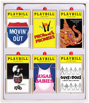 2022 Playbill Ornaments from the Broadway Cares Classic Collection - Set of Six  