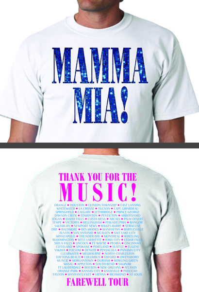 Mamma Mia Stage show Musical Iron On T-Shirt Transfer A5 