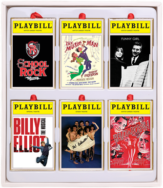 2021 Playbill Ornaments from the Broadway Cares Classic Collection - Set of Six 