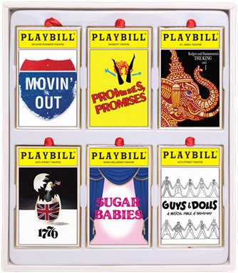 2022 Playbill Ornaments from the Broadway Cares Classic Collection - Set of Six  