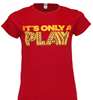 Its Only a Play on Broadway - Ladies Red Logo T-Shirt 