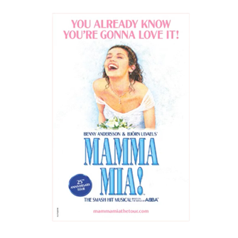 Mamma Mia 25th Anniversary Tour Window Card 