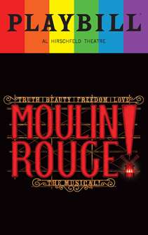 Moulin Rouge 2022 Playbill with Rainbow Pride Logo  