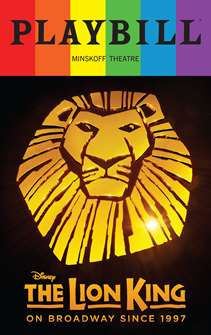 The Lion King Playbill with Limited Edition 2023 Rainbow Pride Logo 